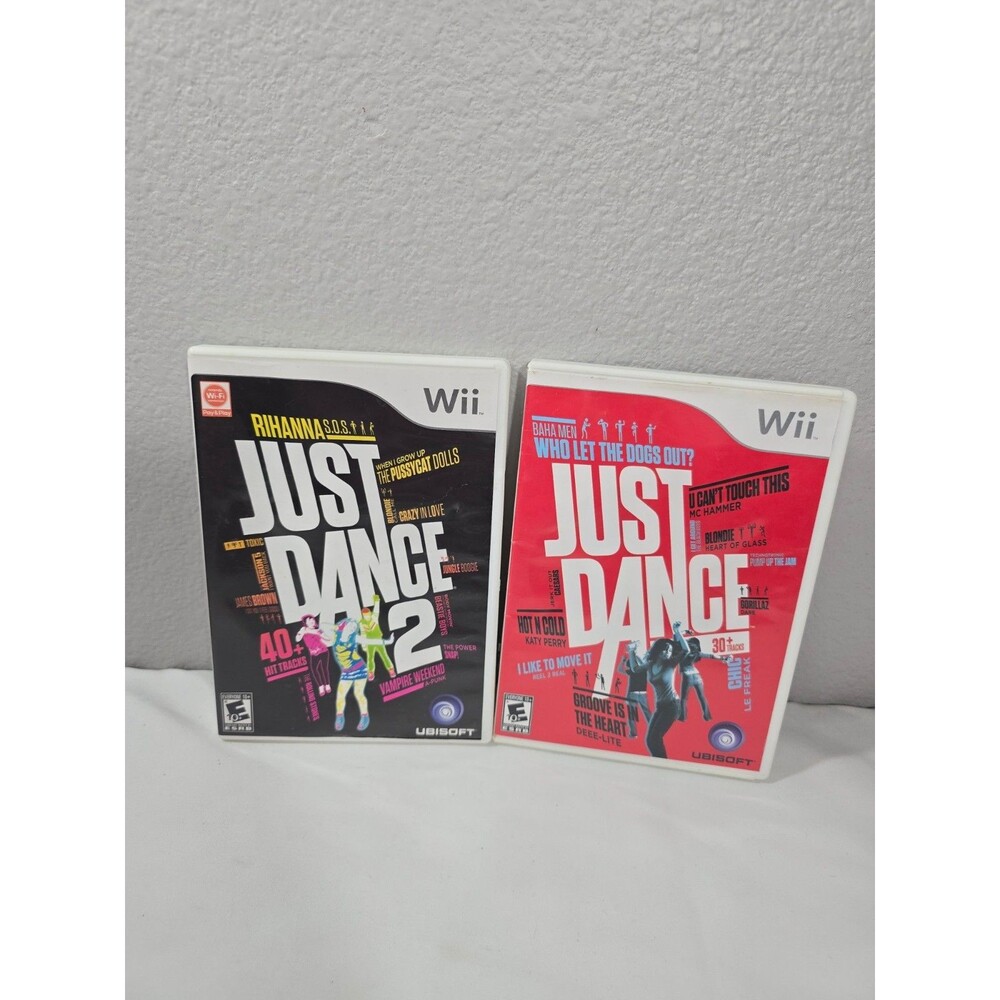 Just Dance 1 & 2 Nintendo Wii Video Game Bundle Lot of 2 Games